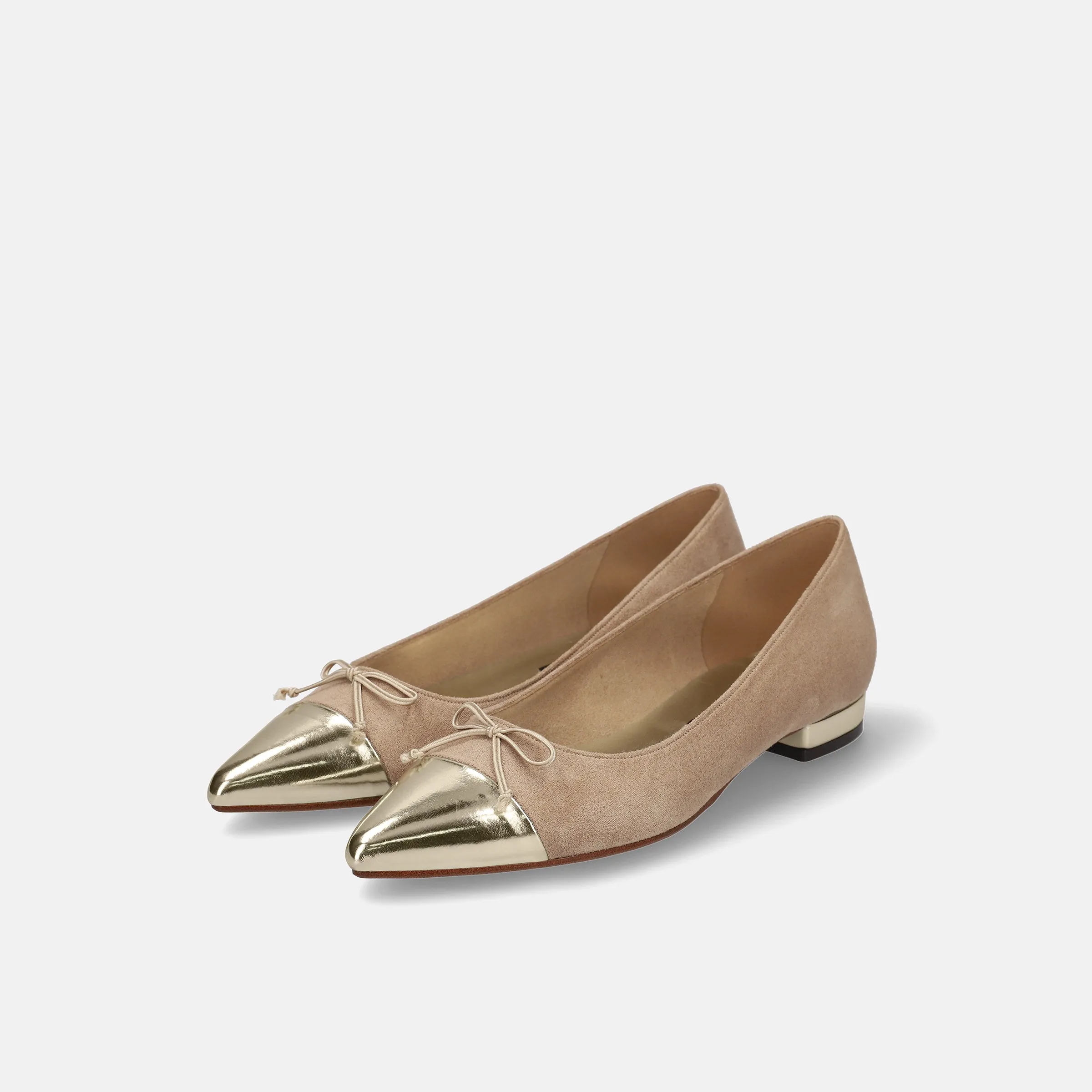 2024SS: Metallic toe ballet shoes (m17025) Beige S/C