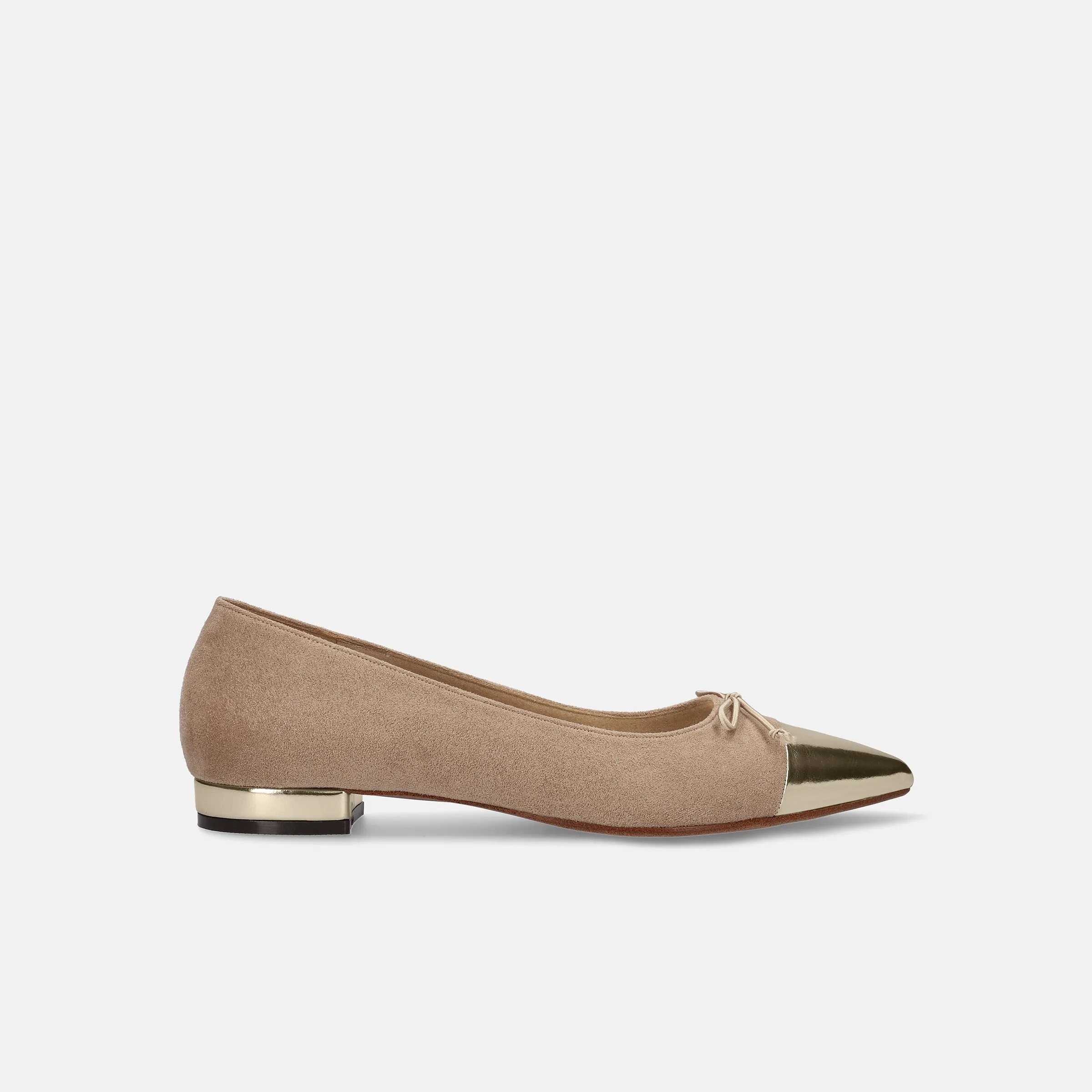 2024SS: Metallic toe ballet shoes (m17025) Beige S/C