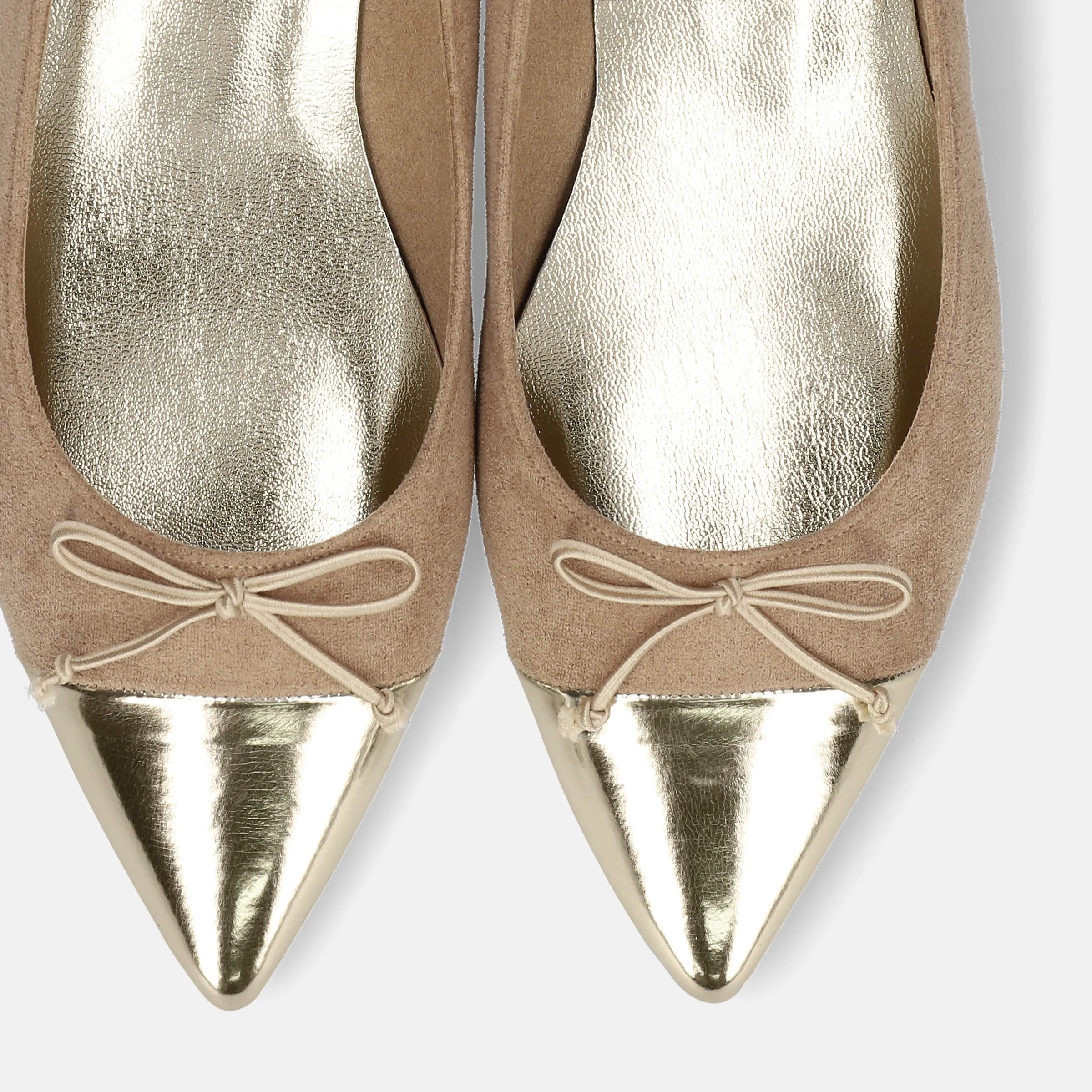 2024SS: Metallic toe ballet shoes (m17025) Beige S/C