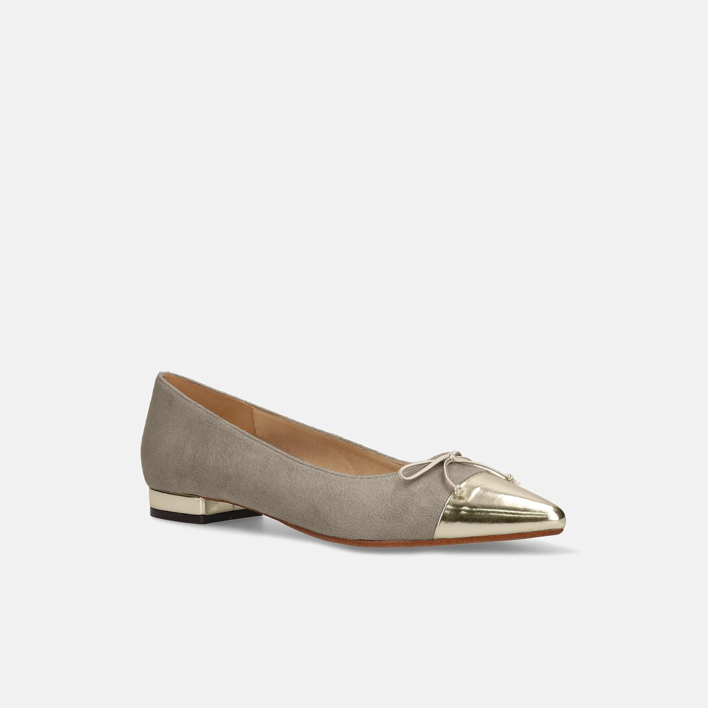 2024SS: Metallic toe ballet shoes (m17025) Greige S/C