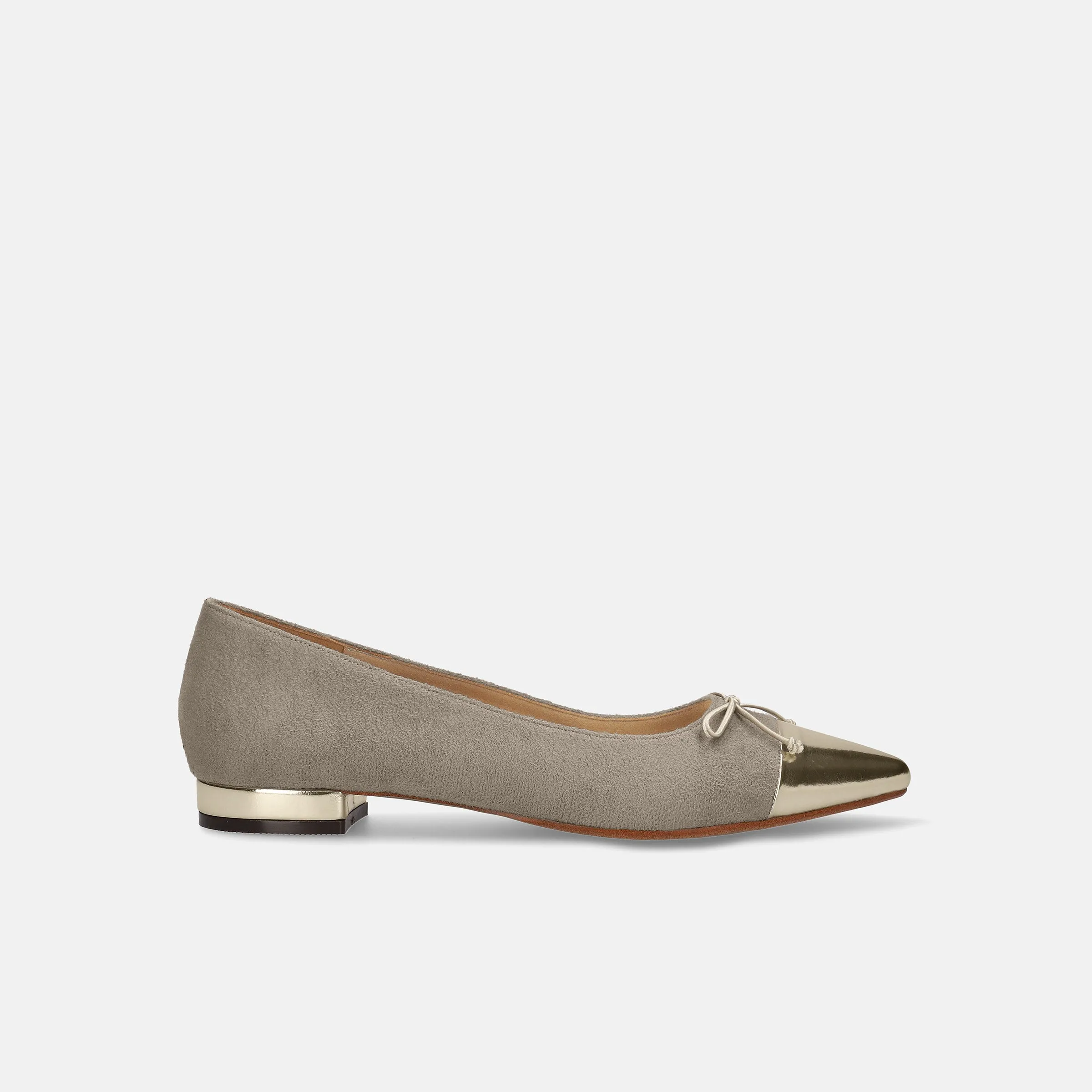 2024SS: Metallic toe ballet shoes (m17025) Greige S/C