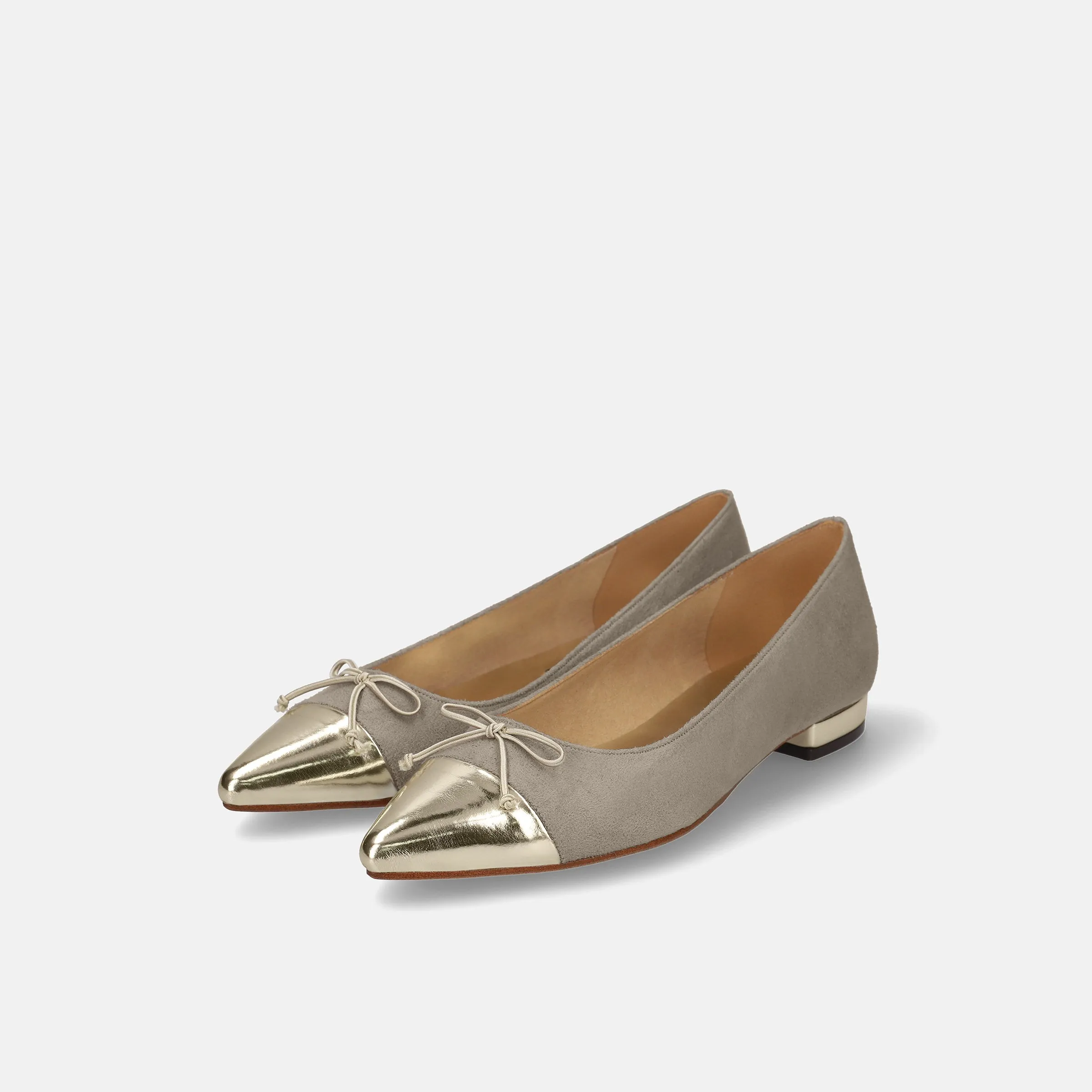2024SS: Metallic toe ballet shoes (m17025) Greige S/C