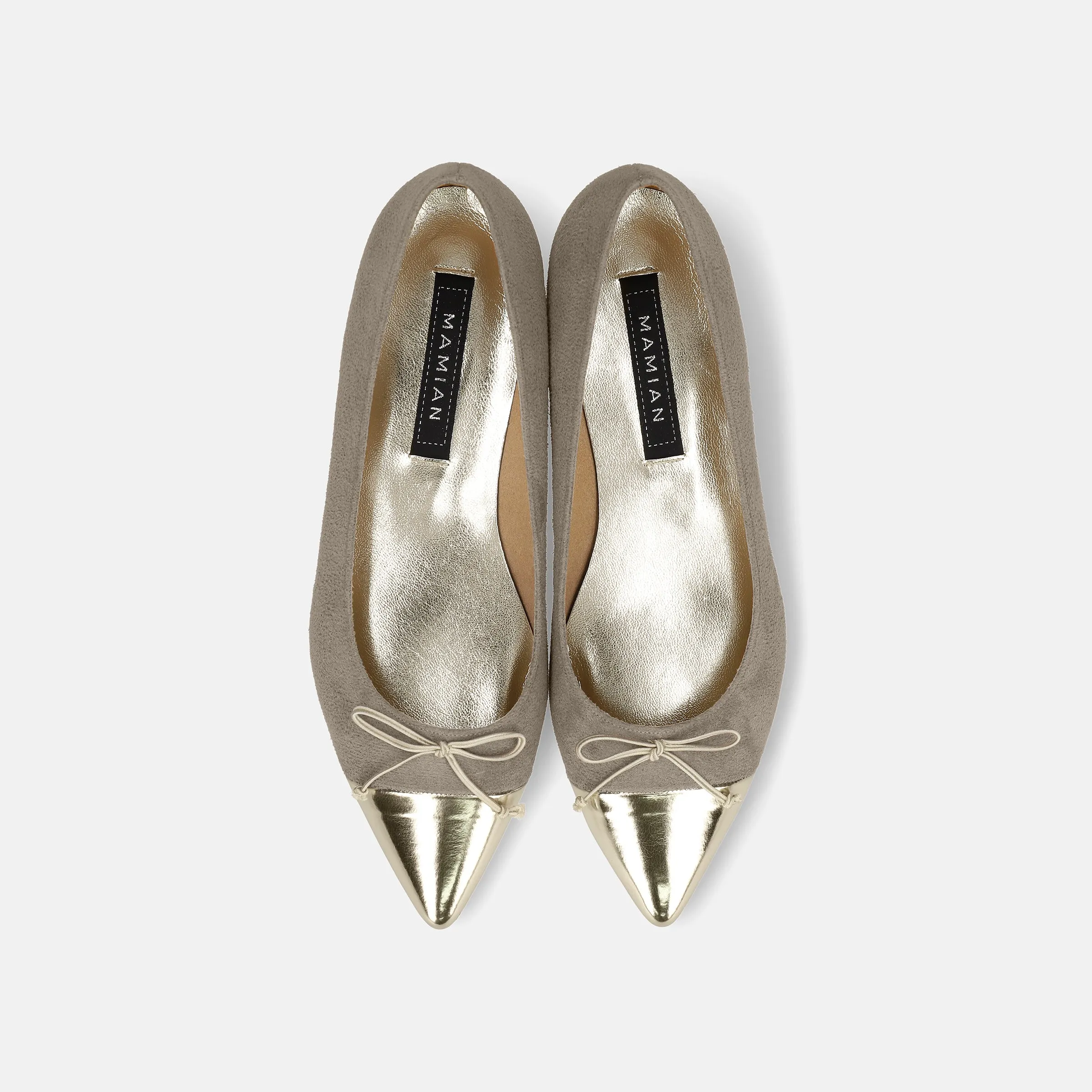 2024SS: Metallic toe ballet shoes (m17025) Greige S/C