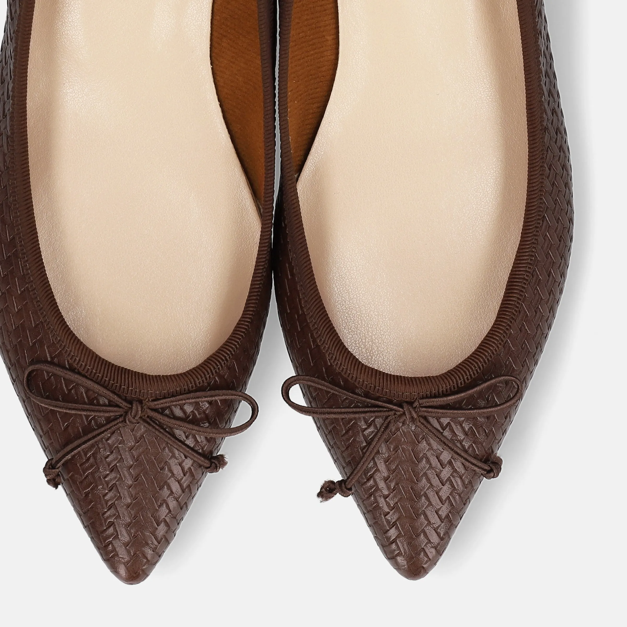 5%OFF: 2024SS: Mesh embossed ballet shoes (m17036) dark brown MS