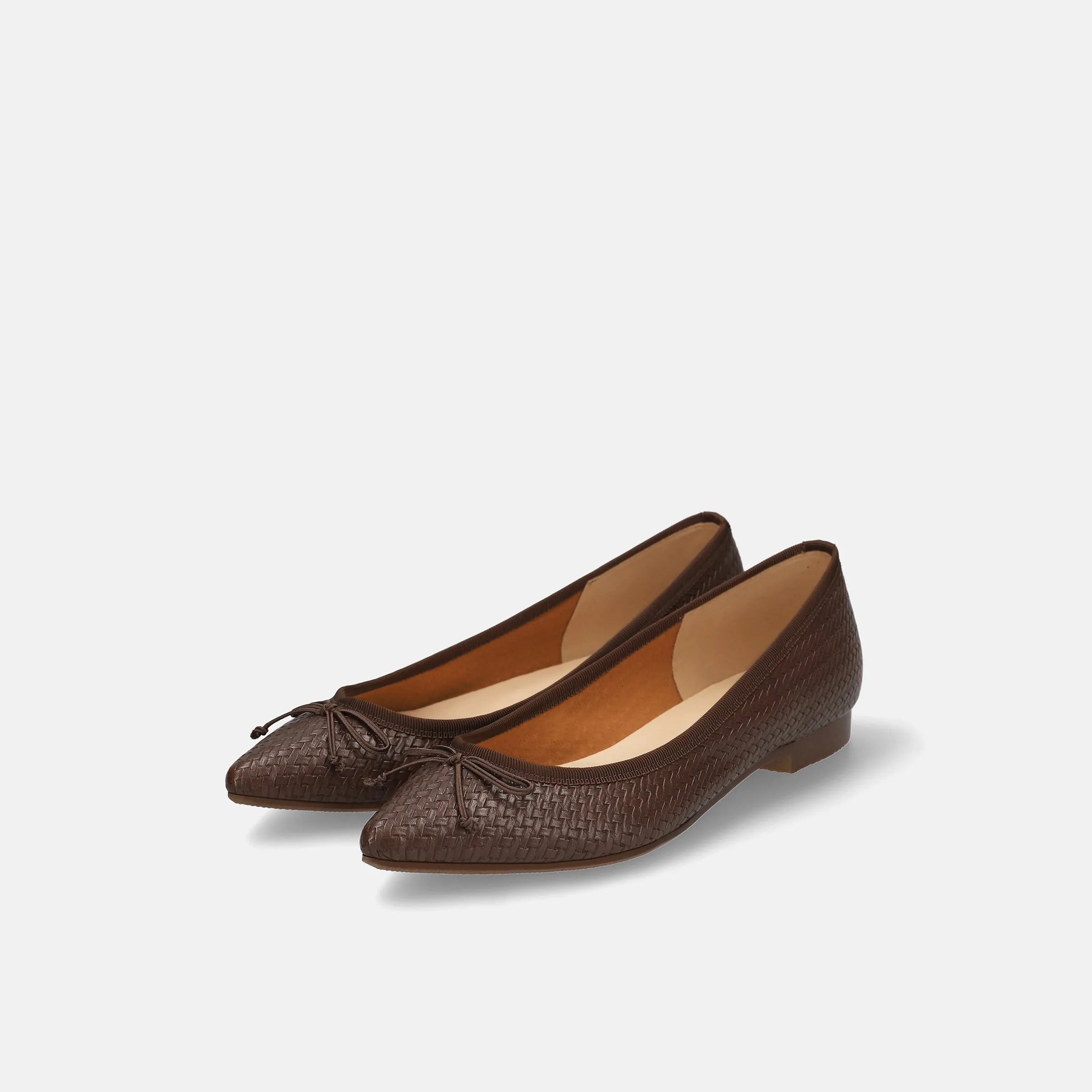 5%OFF: 2024SS: Mesh embossed ballet shoes (m17036) dark brown MS
