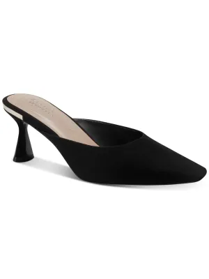 Alfani Womens Cecilia Faux Suede Mules Pumps Black 8.5 Medium (B,M)