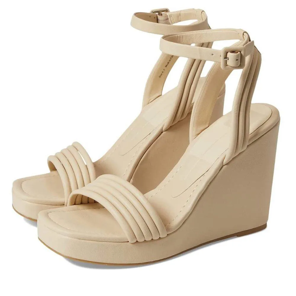Aliza Ivory Wedge Sandals