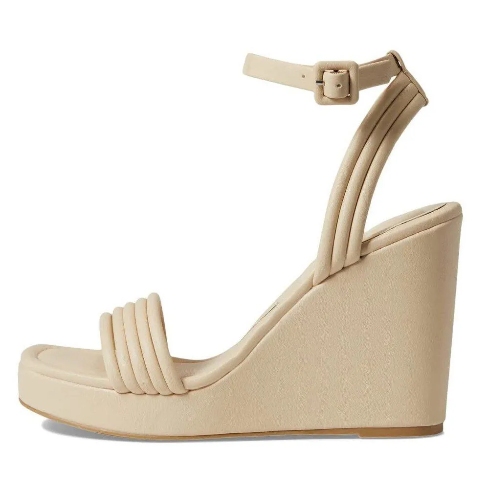 Aliza Ivory Wedge Sandals