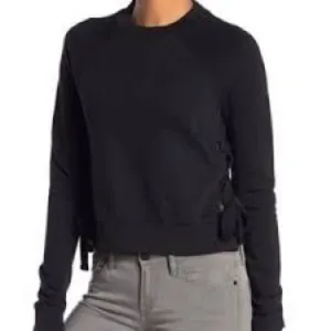 AllSaints Leti Cropped Sweatshirt in Black