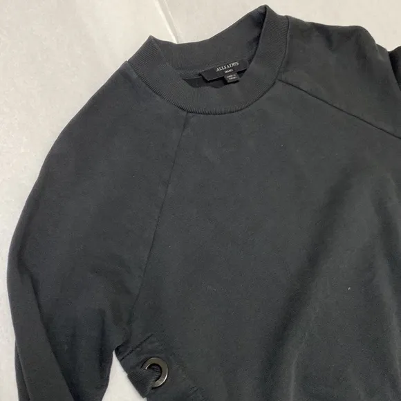 AllSaints Leti Cropped Sweatshirt in Black