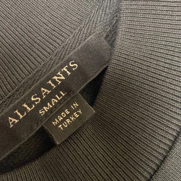 AllSaints Leti Cropped Sweatshirt in Black