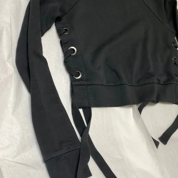 AllSaints Leti Cropped Sweatshirt in Black