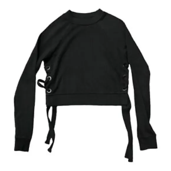 AllSaints Leti Cropped Sweatshirt in Black