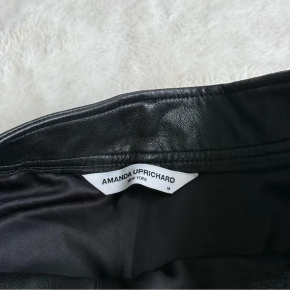 Amanda Uprichard Jane Faux Leather Black Shorts M
