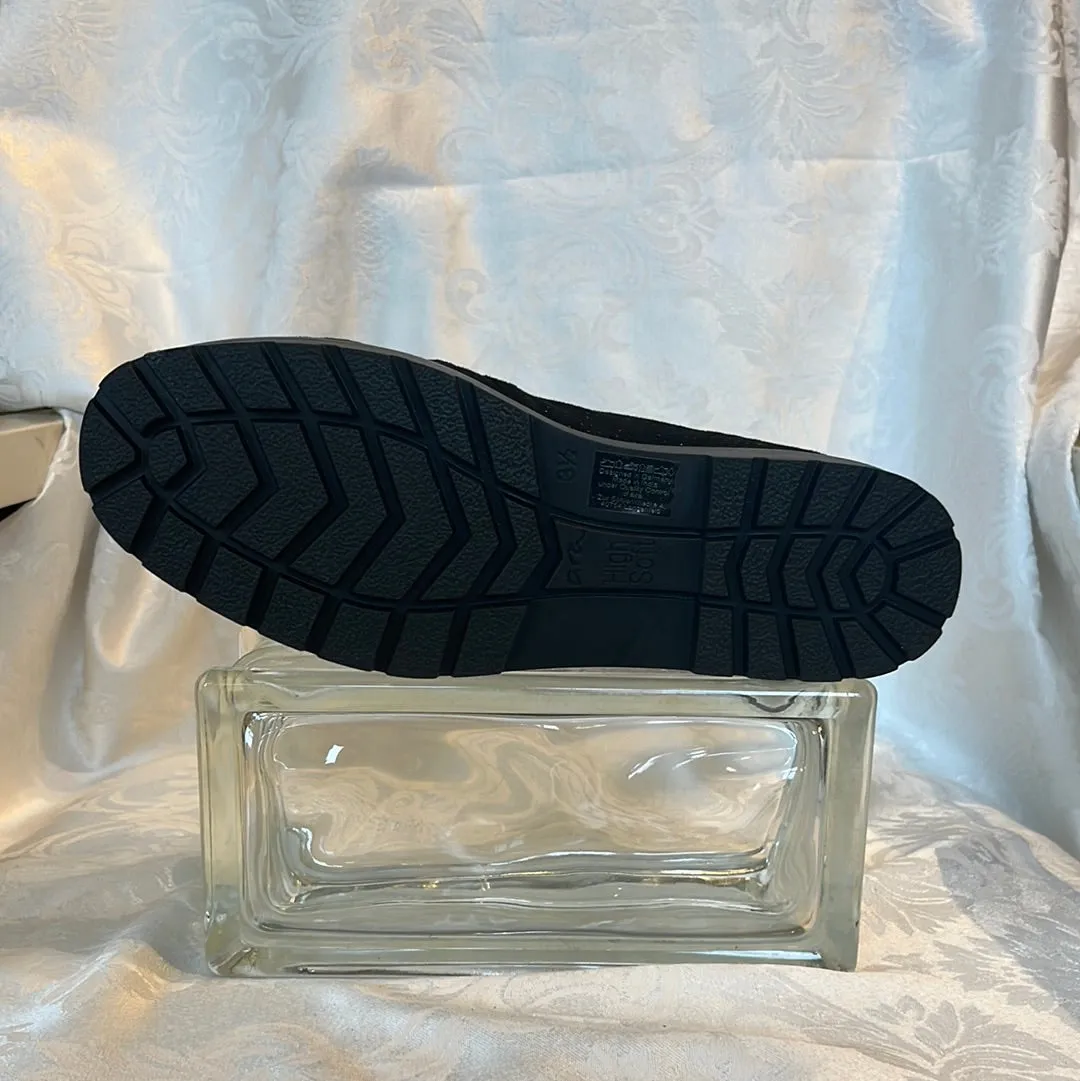 ARA DEWITT PINDOT PRINTED BLACK SUEDE LOAFER
