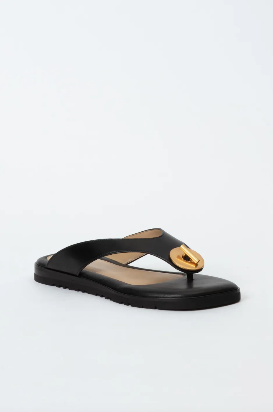 Asher Leather Thong Sandal - Black
