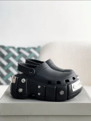 Balenciaga HardCrocs Mules Black