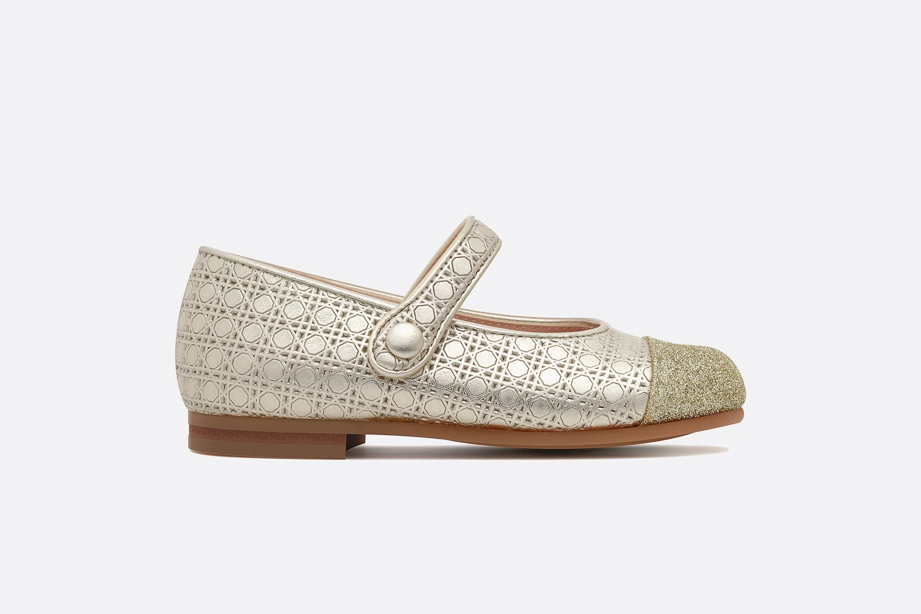 Ballerina Flat • Gold Microcannage Lambskin