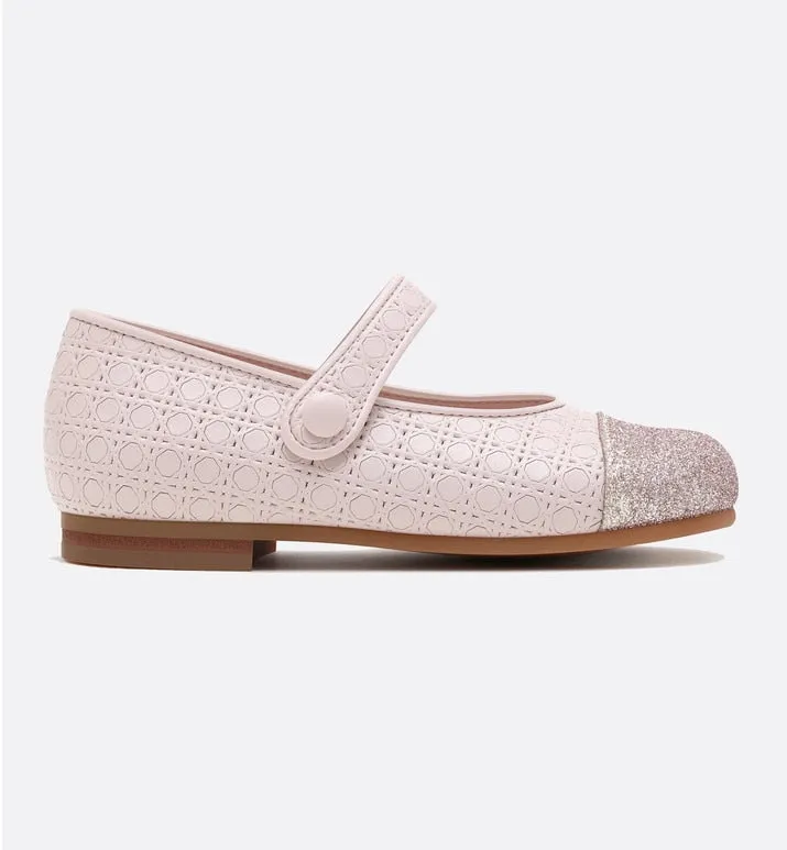 Ballerina Flat • Powder Pink Microcannage Lambskin