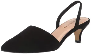 Bella Vita Sarah Slingback Dress Shoe Pump, Black Kidsuede Leather, 11 N US