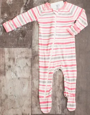 Bestaroo Stripes Pink Footie w/Zipper