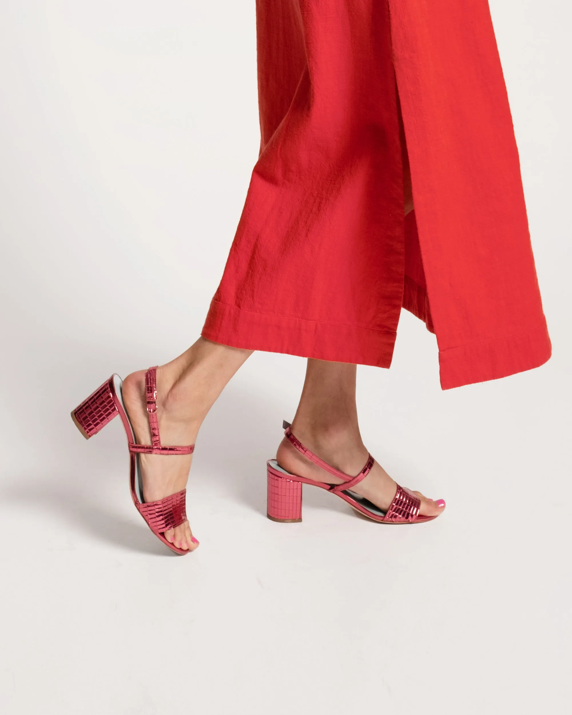 Bettina Disco Sandal - Leather Pink
