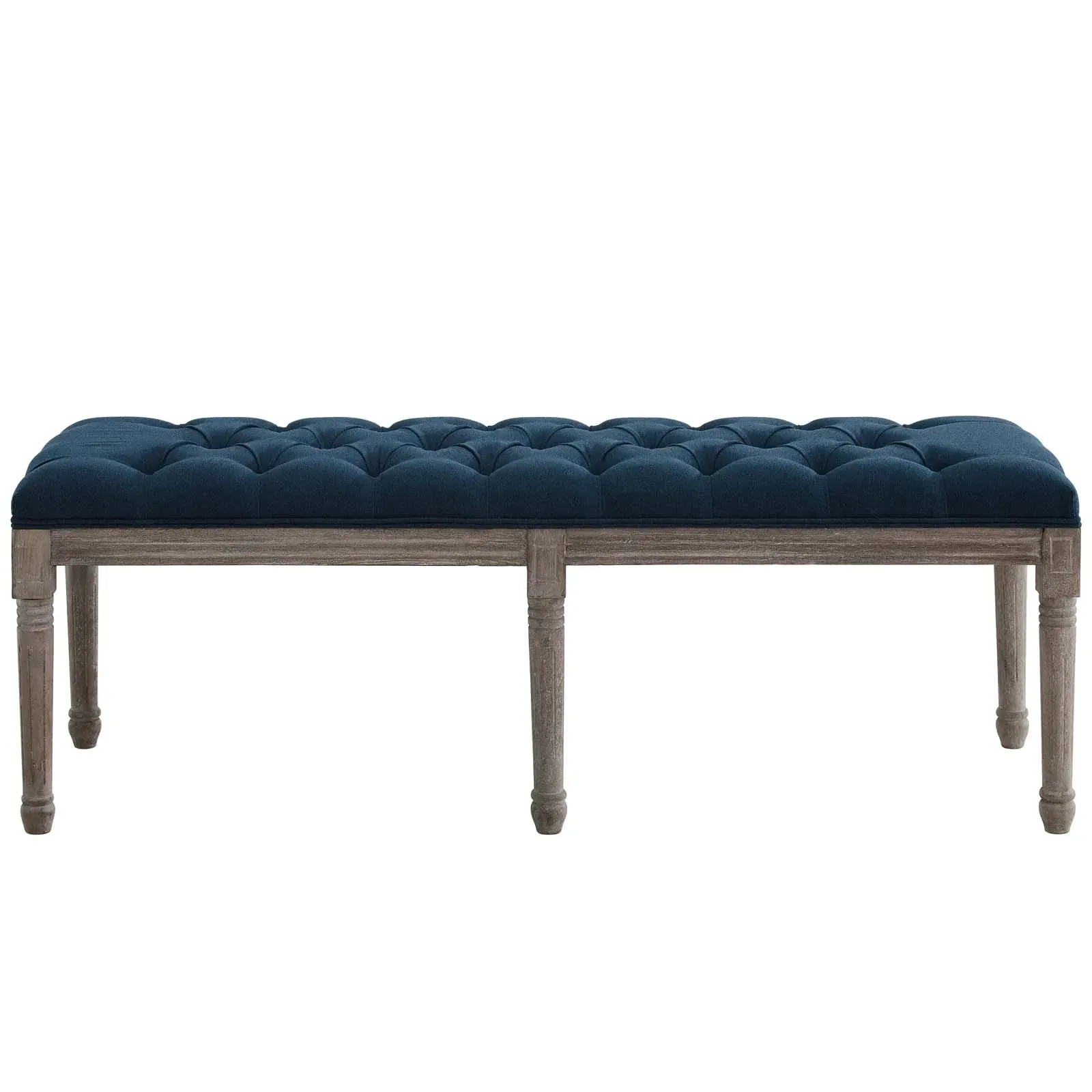 Billie French Vintage Upholstered Fabric Bench