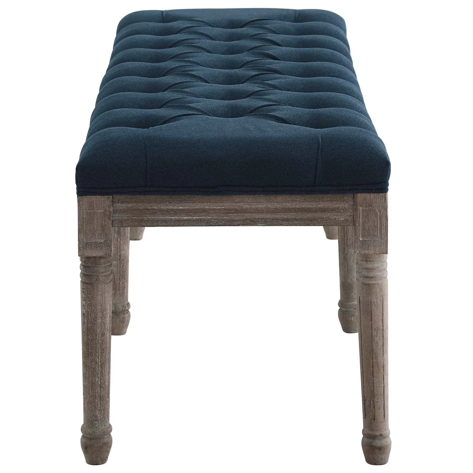 Billie French Vintage Upholstered Fabric Bench