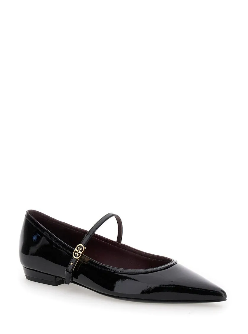 Black Double T Bucke Mary Jane Ballet Shoes