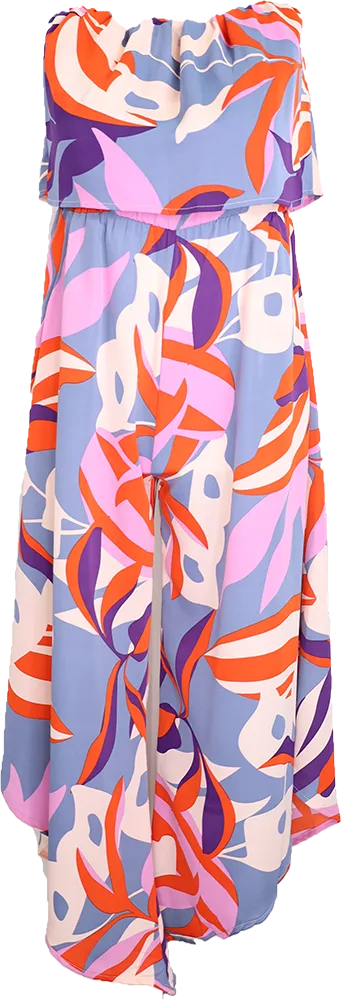 Blooming Lily Strapless Jumpsuit -Gray
