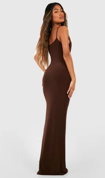 Boohoo Premium Heavy Weight Slinky Maxi Dress