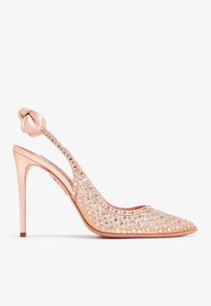 Bow Tie 105 Crystal Tulle Pointed-Toe Flats