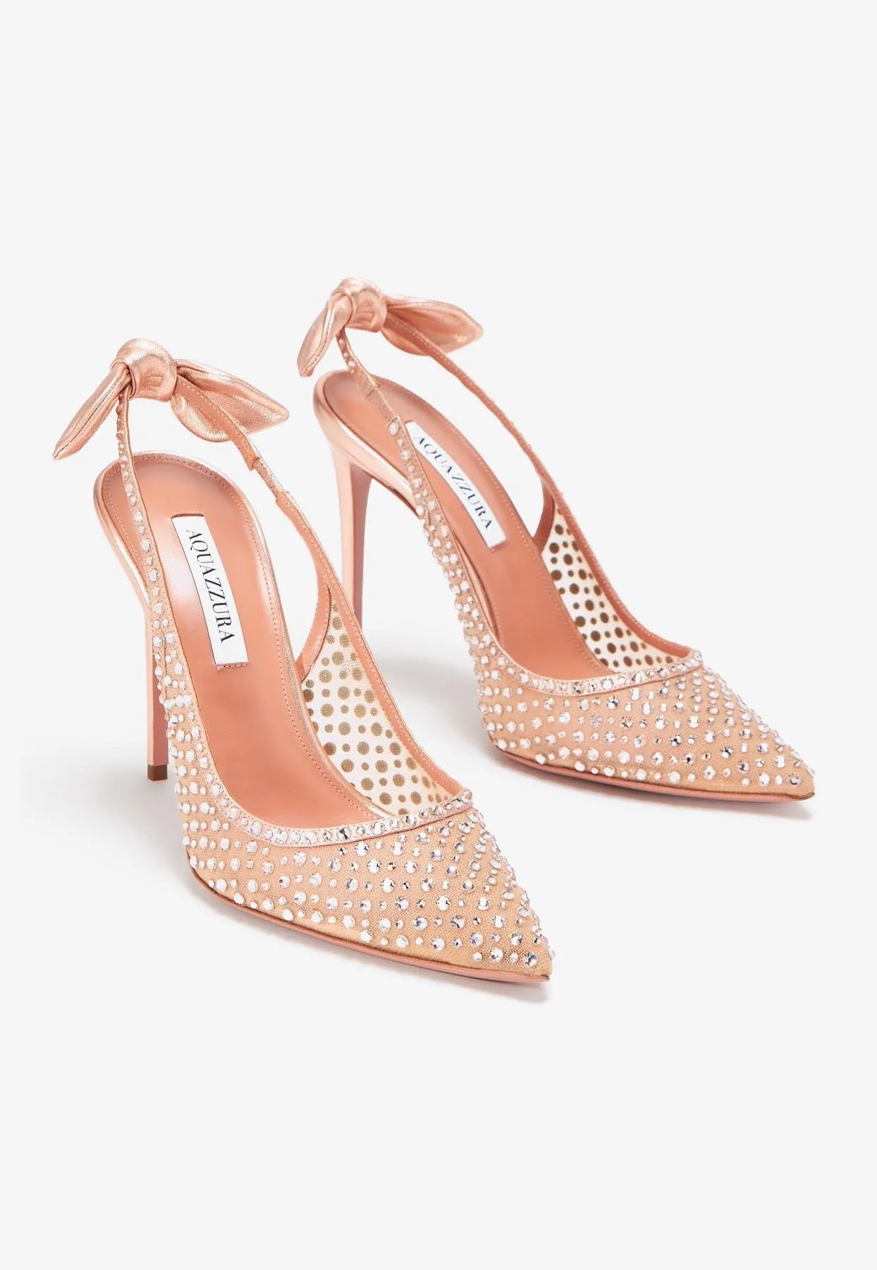Bow Tie 105 Crystal Tulle Pointed-Toe Flats