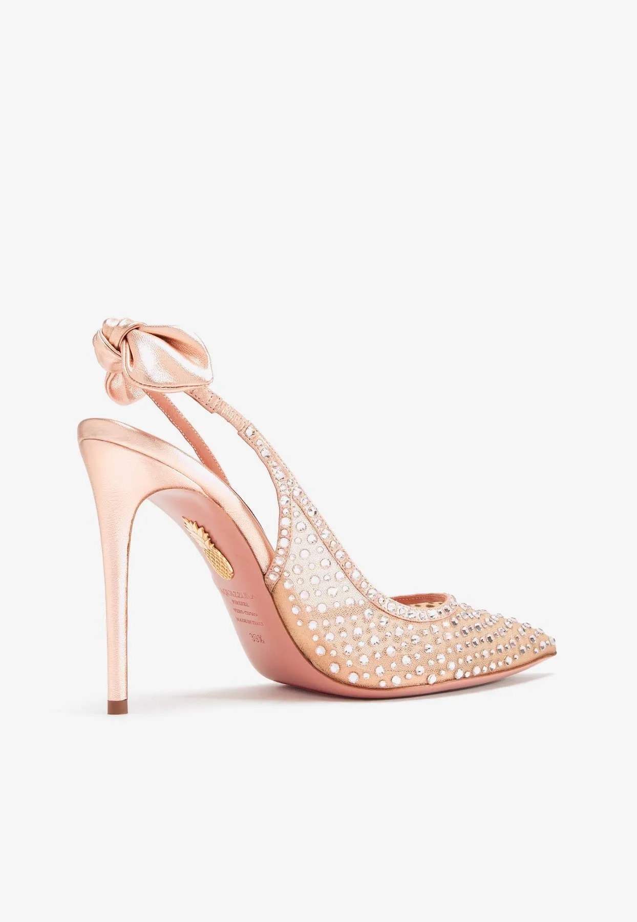 Bow Tie 105 Crystal Tulle Pointed-Toe Flats