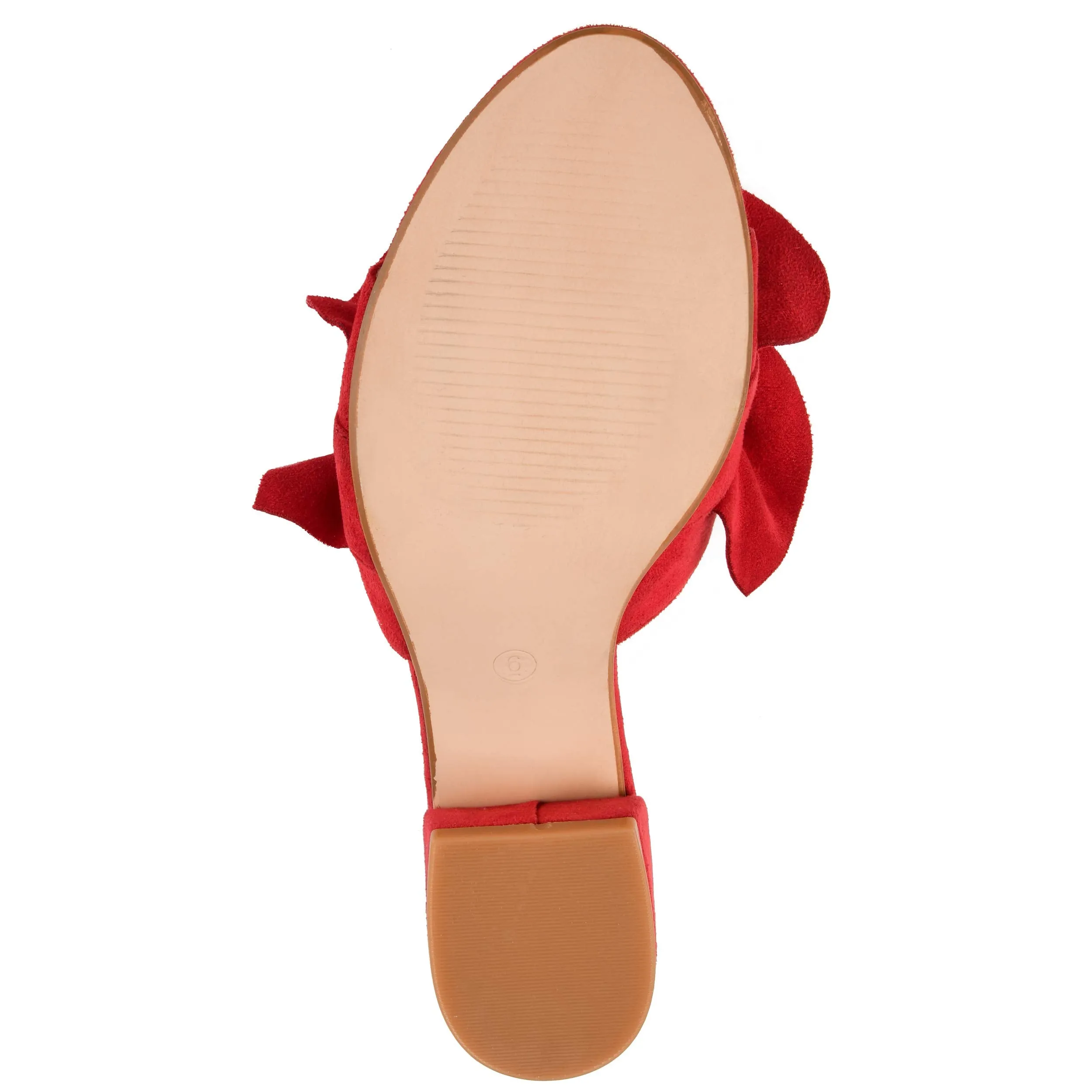 Brinley Co. Womens Salest Ruffle Faux Suede Slide-on Mules Red, 8 Regular US