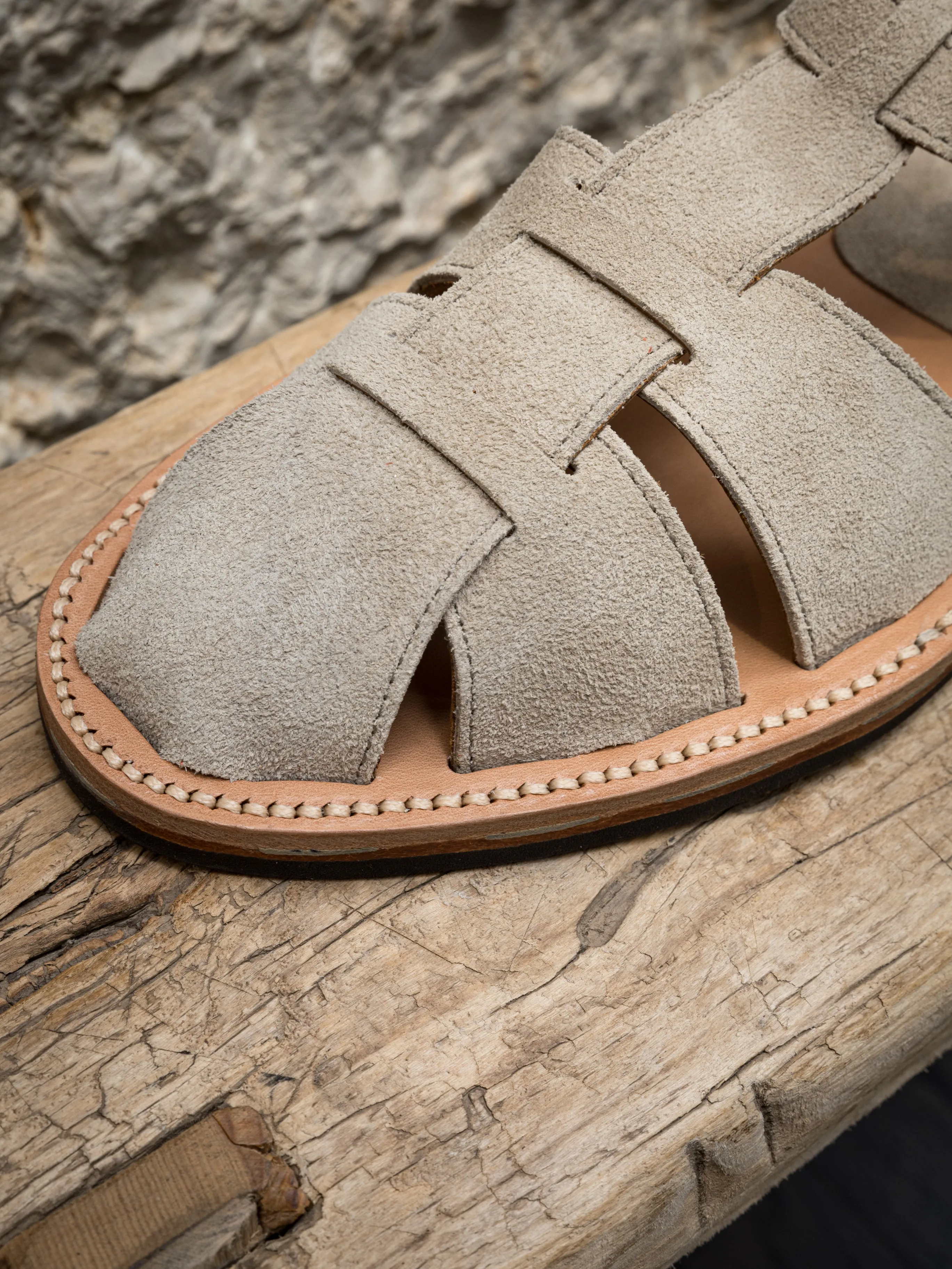 Bruschetta Orlean Sandal in Sand Suede