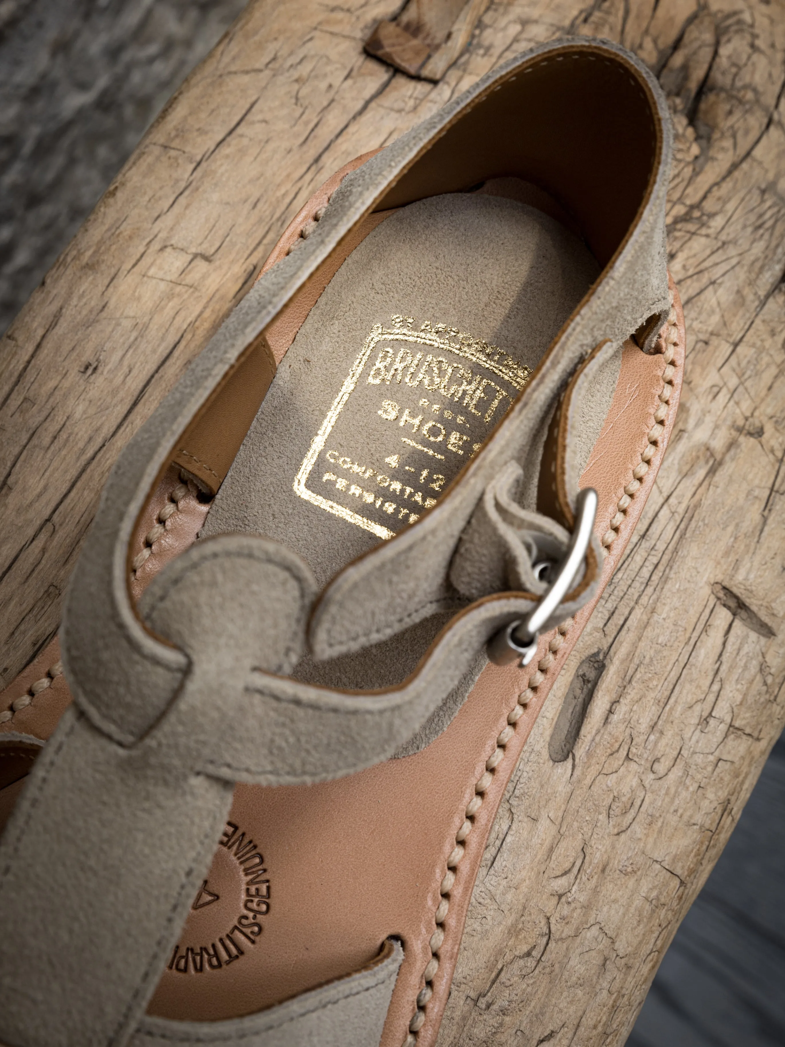 Bruschetta Orlean Sandal in Sand Suede
