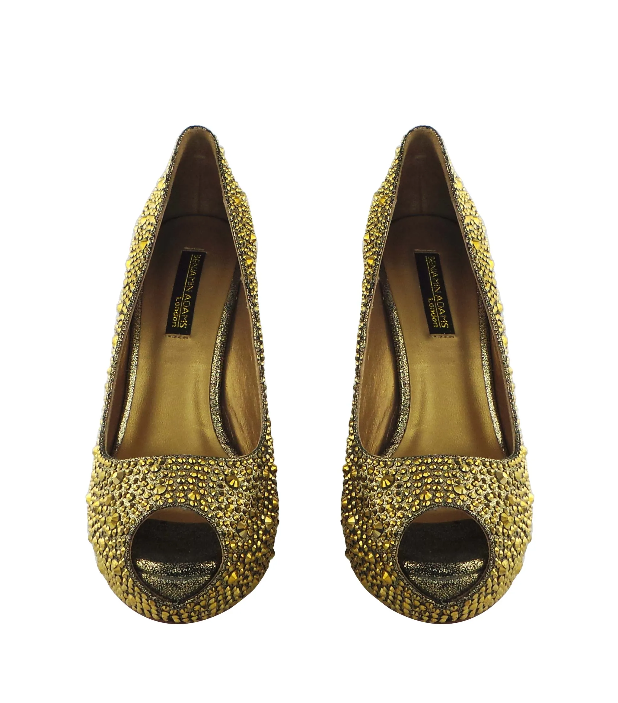 Cali Jewel Encrusted Peep Toe Wedges