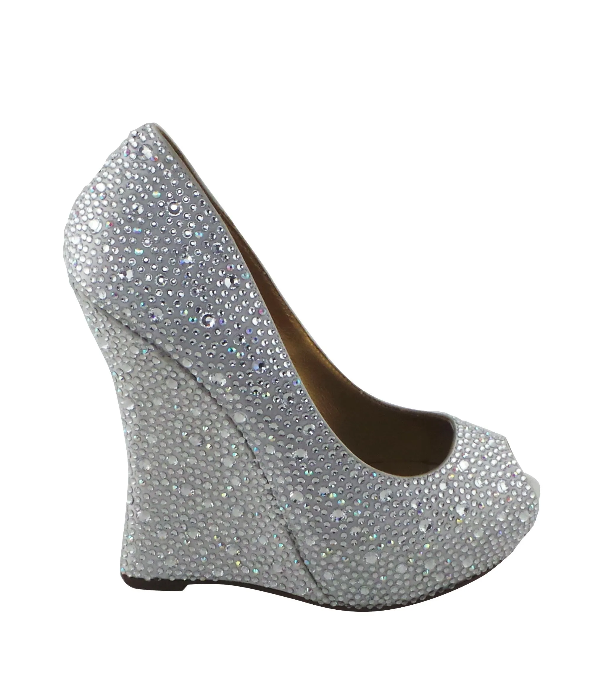 Cali Jewel Encrusted Peep Toe Wedges