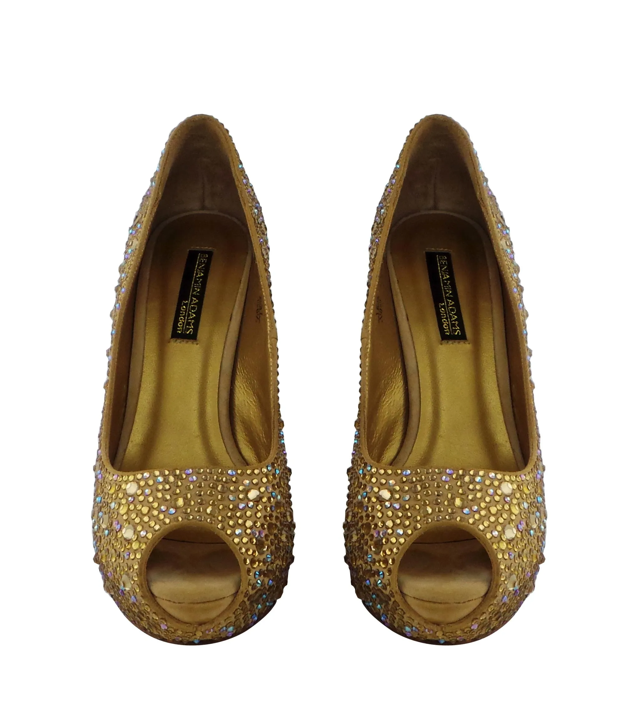 Cali Jewel Encrusted Peep Toe Wedges