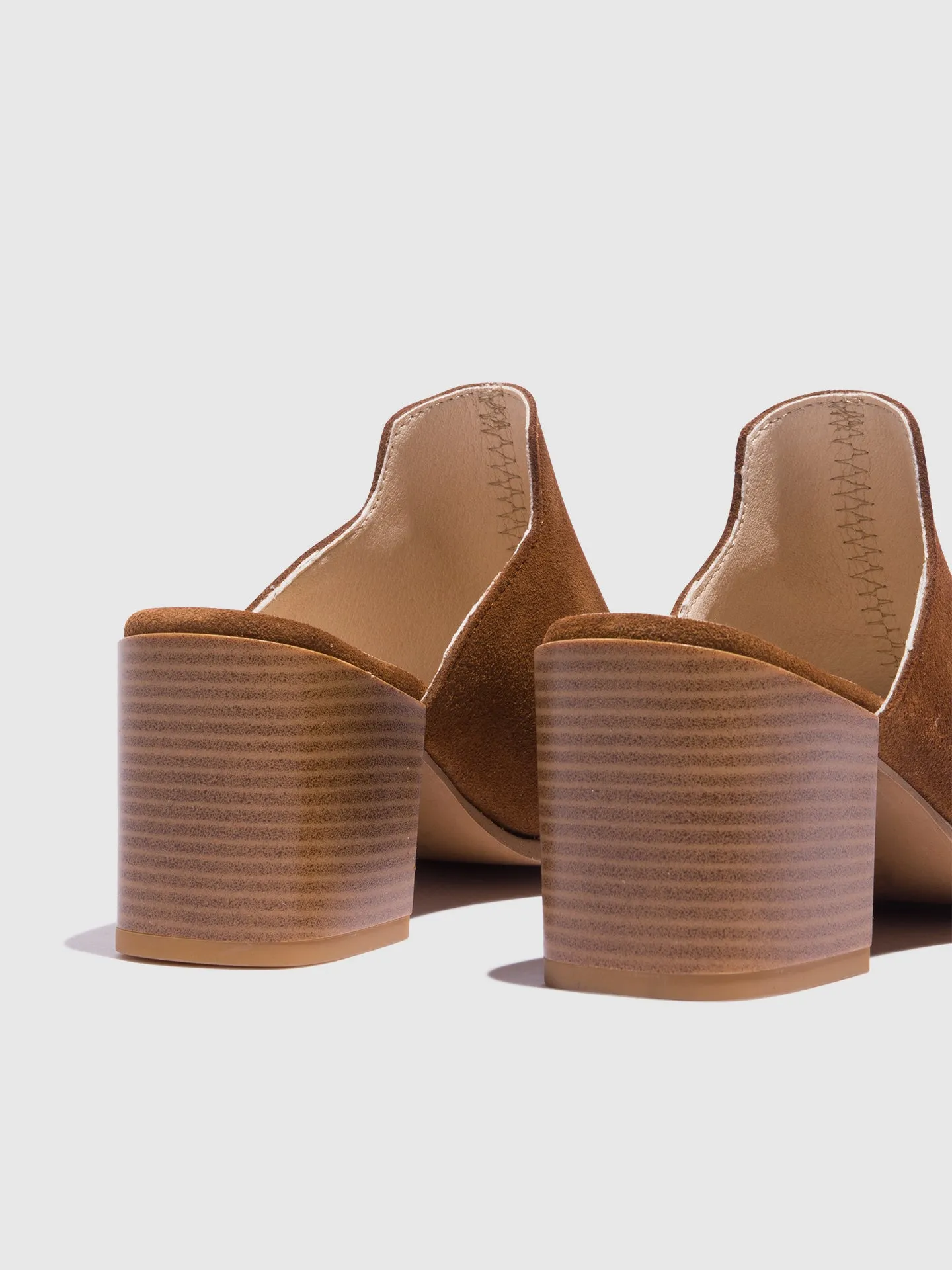 Camel Pointed Toe Mules