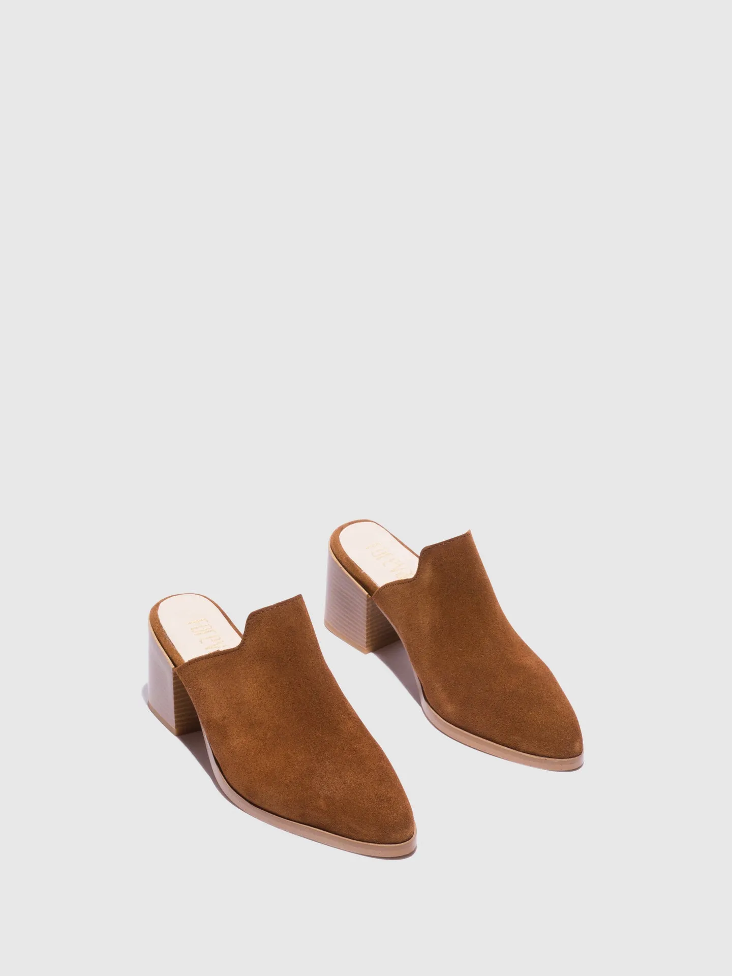 Camel Pointed Toe Mules