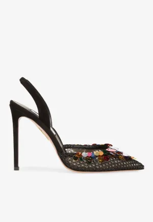 Can Can 105 Paillettes-Embellished Mesh Pumps