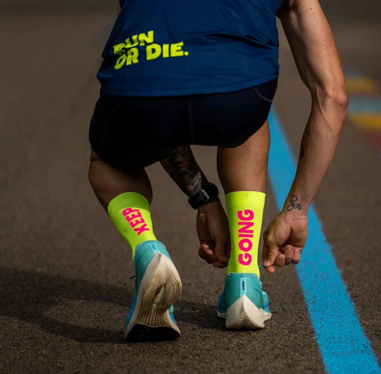 Chaussettes running Sporcks - keep going yellow
