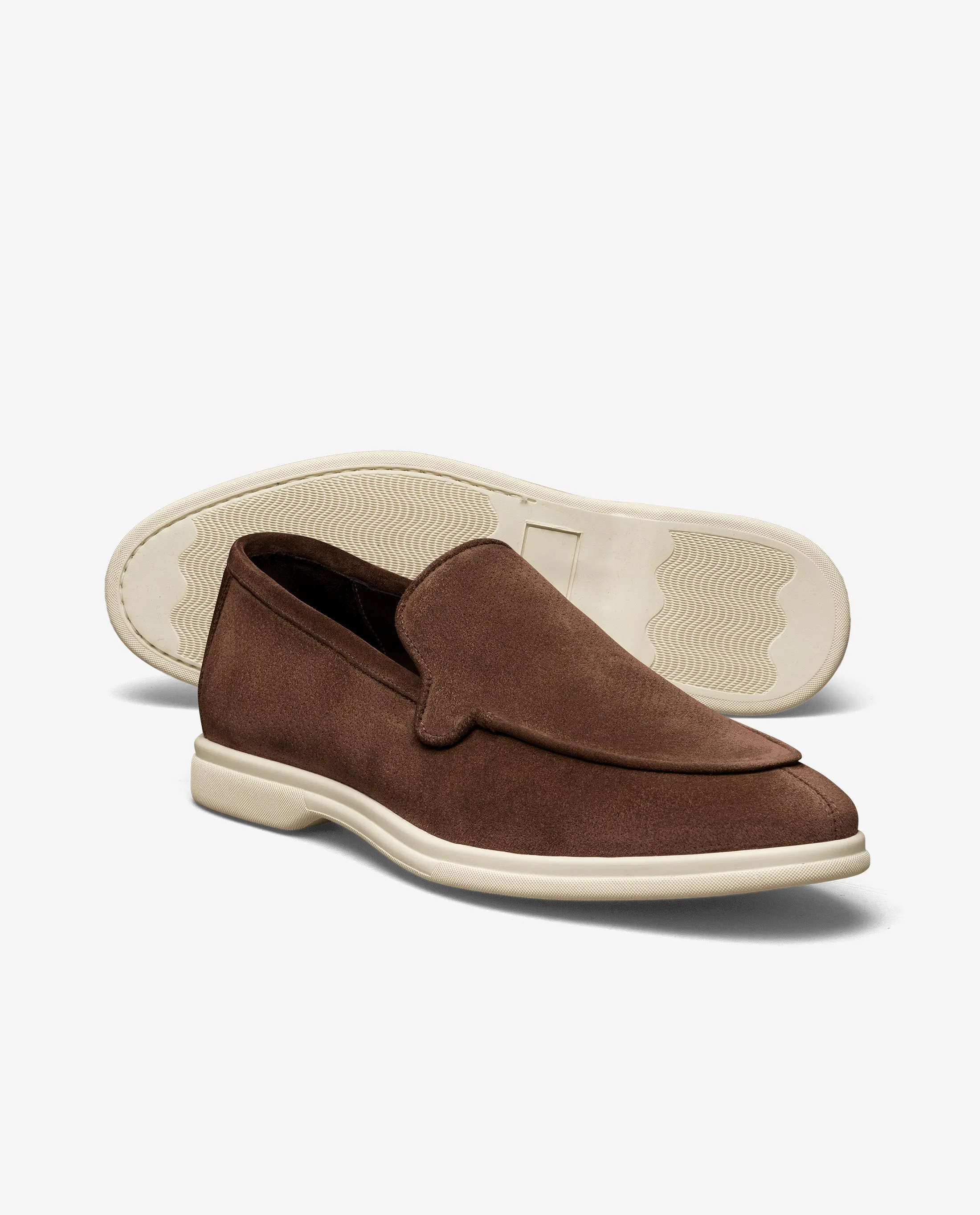 Chocolate Brown Perforated Summer Suede Low Top City Loafers