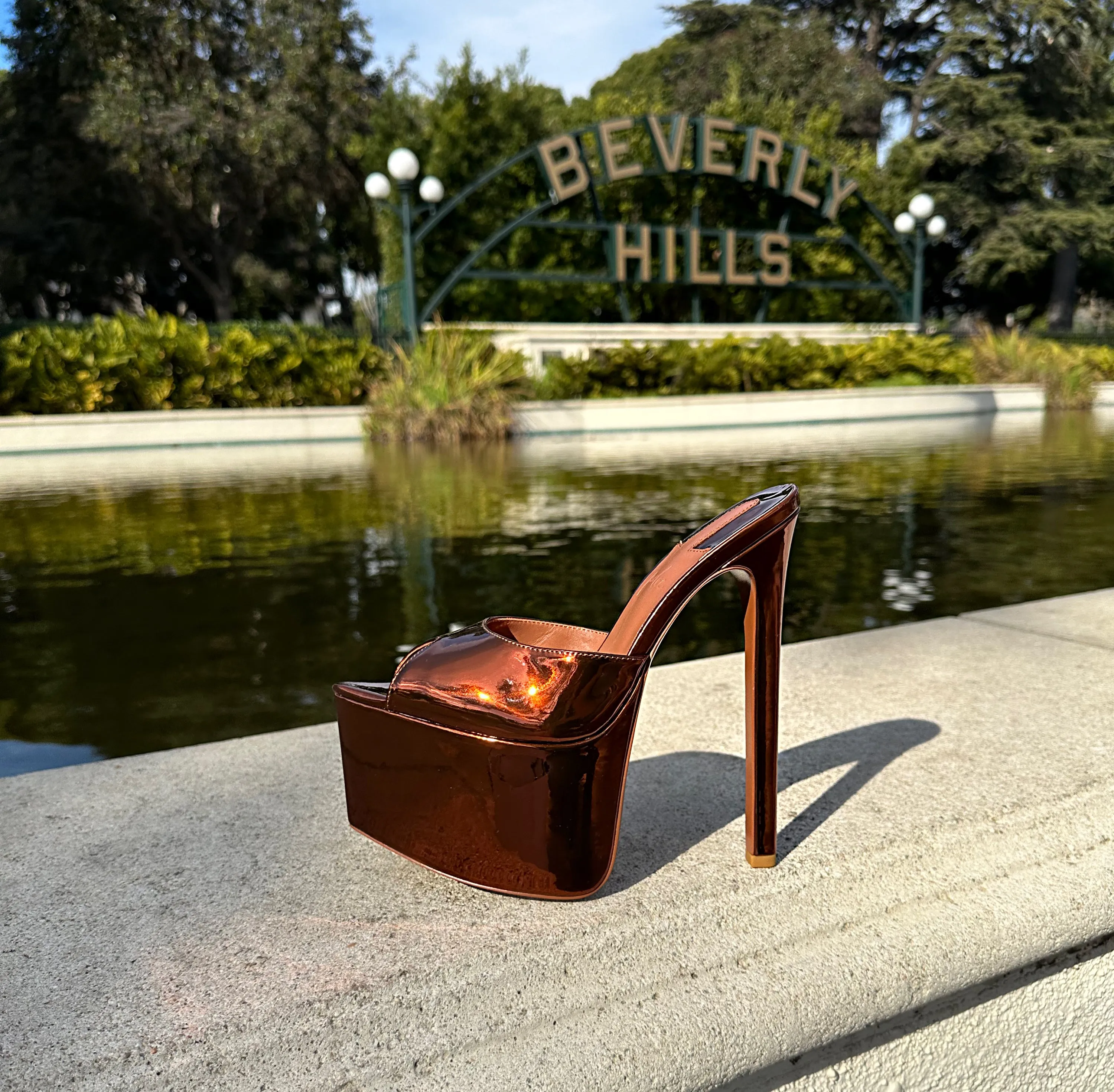CHOCOLATE MIRROR PLATFORM MULES