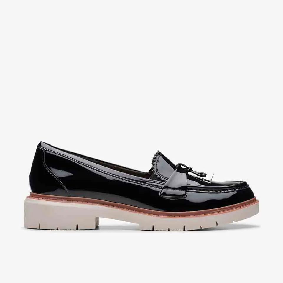 Clarks Women's Westlynn Bella Black Patent | Warm Beige