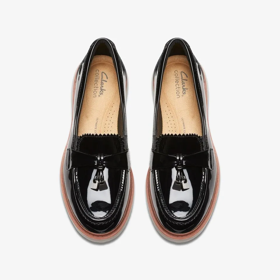 Clarks Women's Westlynn Bella Black Patent | Warm Beige