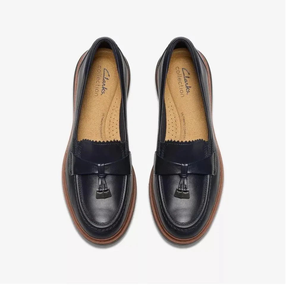 Clarks Women's Westlynn Bella Navy Leather 26180396