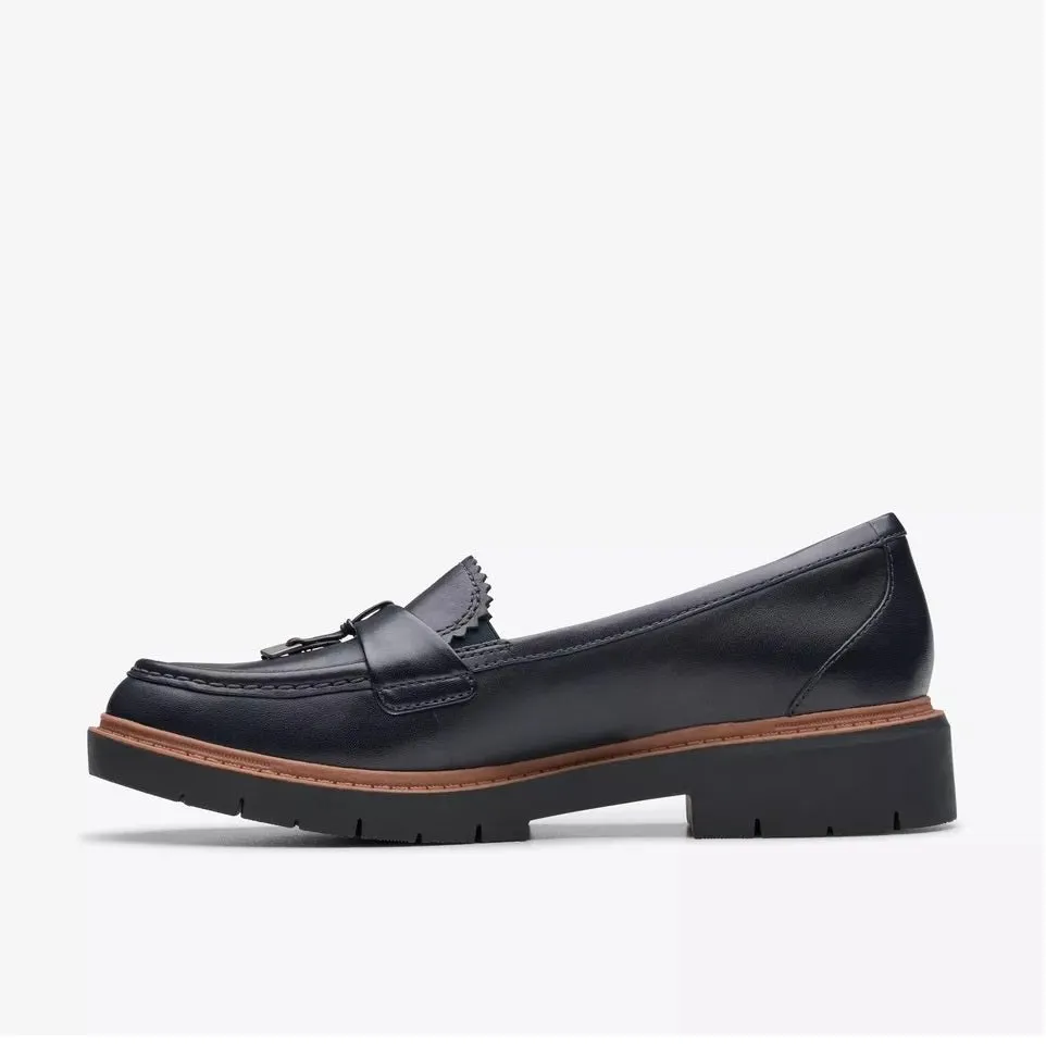 Clarks Women's Westlynn Bella Navy Leather 26180396